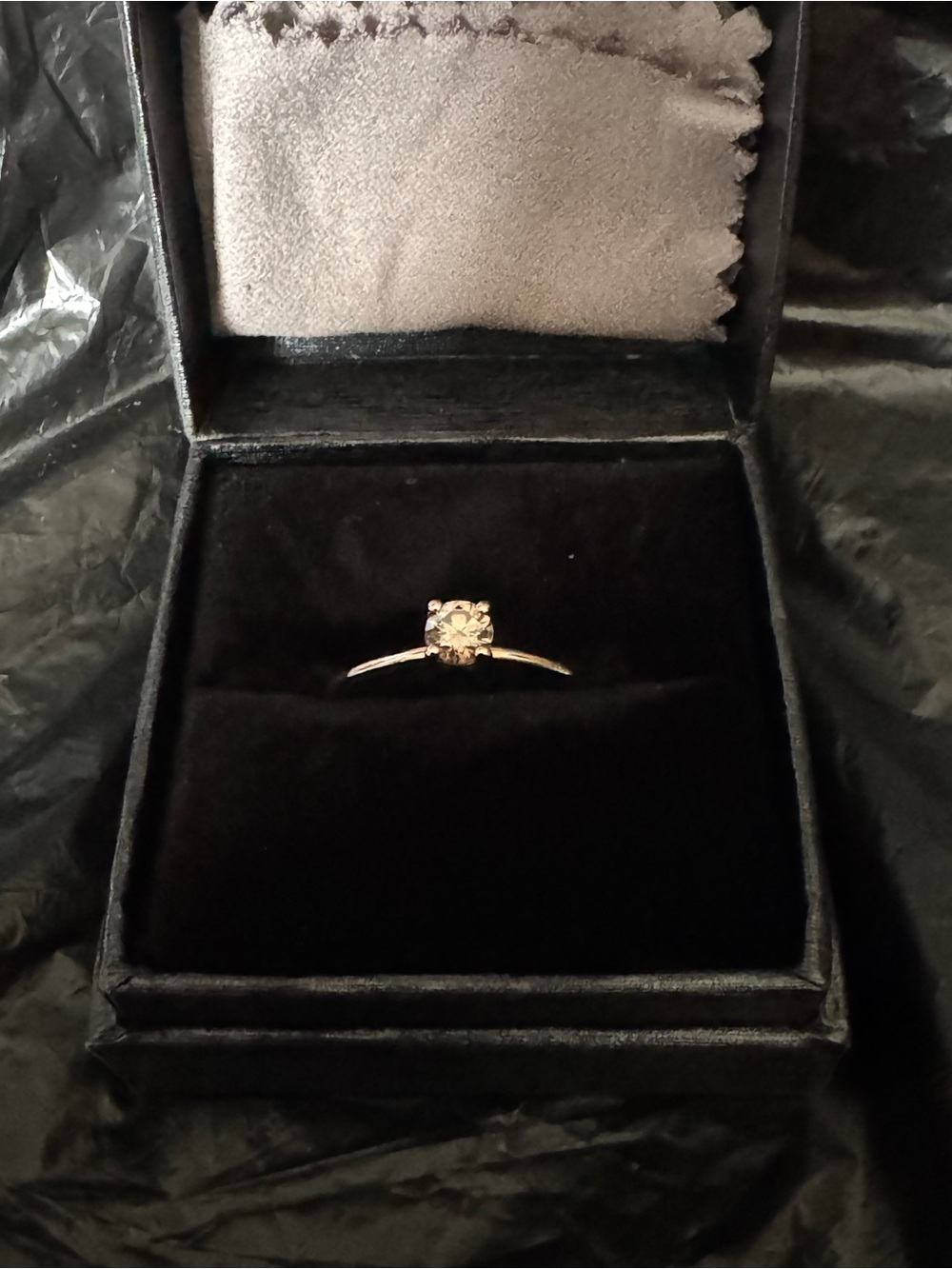 Classic 10K Rose Gold, 1/2 Carat Champagne Diamond Solitaire